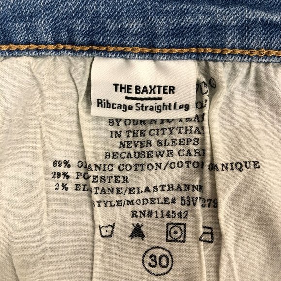 BlankNYC Women's Size 30 The Baxter Ribcage Straight Leg High-Rise Blue Jeans - Picture 12 of 15